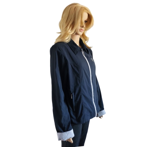 Coeur et emotions navy blue  long sleeves lightweight lined zip jacket, 13 - Picture 2 of 10